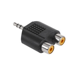 ZŁĄCZE / PRZEJŚCIÓWKA WTYK JACK 3,5 / 2x GNIAZDO RCA PLASTIK