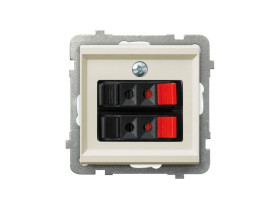 SONATA Gniazdo głośnikowe podwójne ecru GG-2R/m/27 OSPEL