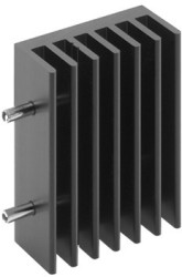 Extruded heatsink, (L x W x H) 40 x 12.5 x 27.95 mm, 9.8 K/W, black anodized, 10020199