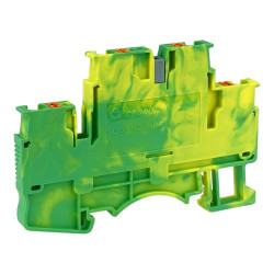 Złączka szynowa zaciskowa 2,5mm2 2-piętrowa 4-przewodowa żółto-zielona PE DSKK2.5-PE-01P-1C-00