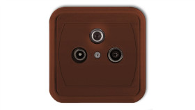 Liza Gniazdo Antenowe Rtv-Sat Końcowe Multimedialne (Internet) Brązowy 4Gas-1Lm