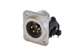 Panel plug, 4 pole, silver-plated, zinc die casting, NC4MDM3-H-1