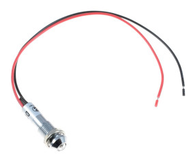 White 8mm Prewired Panel Indicator LED Light 12V