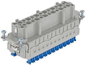 Wkładka złącza zasilania 48-pinowe HARTING 16A 48P Żeński Zacisk klatkowy Montaż na panelu Proste