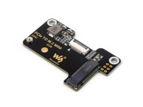 Waveshare PCIe To M.2 Mini Adapter for Raspberry Pi 5, Supports NVMe Protocol M.2 Solid State Drive, High-speed Reading/Writing,
