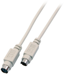 Connection cable, PS/2 plug, 6 pole to PS/2 socket, 6 pole, 10 m, beige, EK323.10