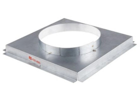 Podstawka z kołnierzem, 300 x 300mm, śr. kanału: 200mm, stal ocynkowana,