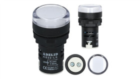 Lampka Kontrolna Sterownicza Biała Led Fi:22 230V