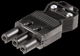 92.931.3053.1 Socket - 3-pin, black, screw connection