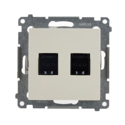 Gniazdo komputerowe RJ45 podwójne kremowe D62.01/41 Kontakt Simon54