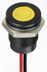 Lampka kontrolna do montażu panelowego 24V dc, Żółta 14mm LED Wyprowadzenia RS PRO