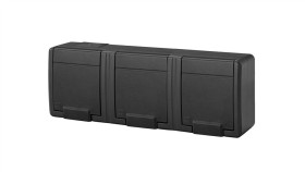 Aquant 2K Gniazdo Natynkowe Potrójne Z Uziemieniem 3X2p+Z Ip55 Antracytowy...