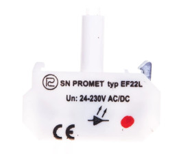 Blok podświetlający czerwony 24-230V AC/DC do przycisków sterowniczych serii NEF22 i NEK22M IP20 W0-L EF22LN C