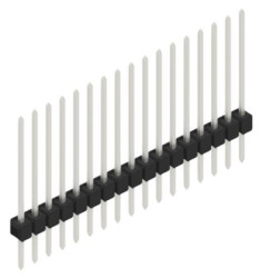 Pin header, 17 pole, pitch 2.54 mm, straight, black, 10046840