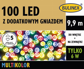 Lampki Bulinex 100led multikolor 9,9m z dodatkowym gniazdem sznur