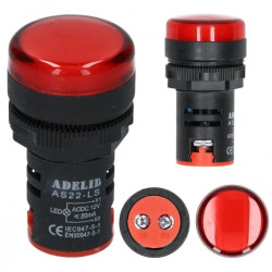 Lampka kontrolna sterownicza czerwona LED fi:22 12V