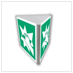 ZNAK - AE807 Miejsce zbiórki do ewakuacji (3D dościenny) 50 x 50 cm PS - Płyta 1mm foto.