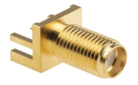 Złącze koncentryczne, 50, 0 to 12.4GHz, Żeński, Lutowane, Montaż na krawędzi