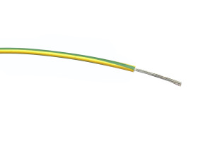 Przewód montażowy 0,75 mm2 Zielony/Żółty RS PRO PVC 18 AWG 1,5 kV AC dł. 100m 24/0,2 mm +85°C Norma wojskowa 61-12