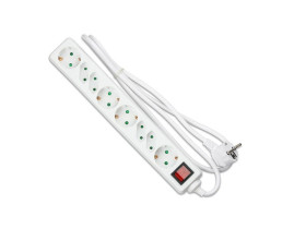 VT-1118 Przedłużacz mieszkaniowy z wyłącznikiem 4x16A 4x2,5A 3x1.5 G. X 1.5M biały 8772 V-TAC