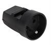 Gniazdo elektryczne proste czarne z uziemieniem na kabel 250V 16A GN-10-2
