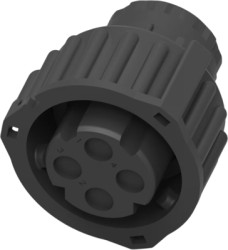 Socket, unequipped, 4 pole, straight, 2 rows, black, 1-967325-1