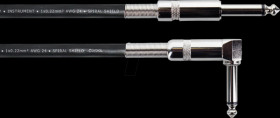 EI 3 PR Audio cable, 6.3-mm mono jack > 6.3-mm angled mono jack, 1.5 m