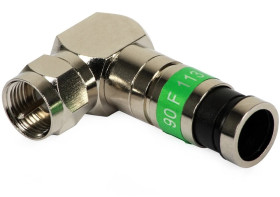 Wtyk antenowy F kompresyjny kątowy zielony MASTER na przewód Triset-113