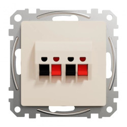 Gniazdo głośnikowe podwójne, beżowe, Sedna Design i Elements SDD112411