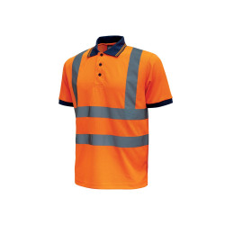 Short sleeved polo shirt with reflective