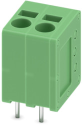 PCB terminal, 2 pole, pitch 5 mm, AWG 24-12, 24 A, spring-clamp connection, green, 1991095