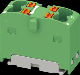 1046613 PTFIX distribution block, 4x1.5, green