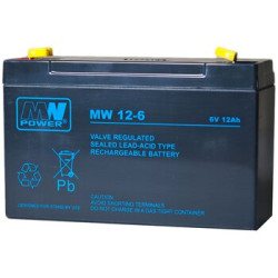 Akumulator AGM MW POWER seria MW 12-6 / 6V 12Ah T1 T2