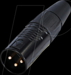 RC3M-B XLR cable plug 3-pin, black chrome housing