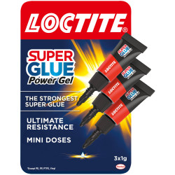 LOCTITE 2642101 Super Glue Power Gel Mini Tube Trio 3 x 1g