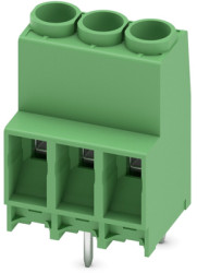 PCB terminal, 3 pole, pitch 6.35 mm, AWG 24-10, 41 A, screw connection, green, 1777558