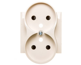 Simon 54 Pokrywa gniazda podwójnego z przesłonami kremowa z/u do ramek NATURE DGZ2MZNP/41