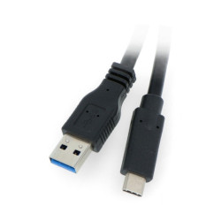 Przewód Akyga USB 3.0 typ A - USB 3.1 typ C czarny - 0,5m - AK-USB-24