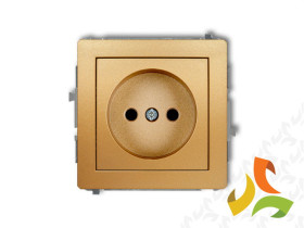 DECO Gniazdo pojedyncze bez uziemienia (przesłony torów prądowych) złoty 29DGP-1p KARLIK