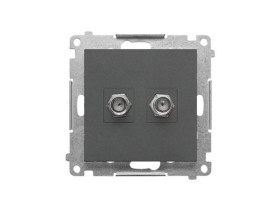 SIMON 55 Gniazdo antenowe typu „F” podwójny grafitowy mat TASF2.01/116 KONTAKT SIMON
