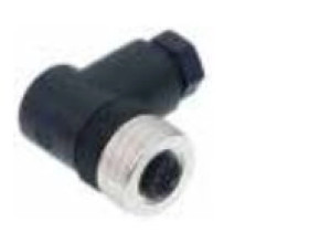 Gniazdo kablowe kątowe M12 żeńskie złącze śrubowe montaż za pomoca zacisków 4-pinowe ELWIKA 4012 PG7 topas