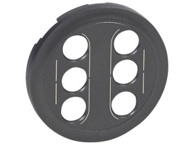 CELIANE Plakietka do gniazd podwójnych 3xrca "żeńskich" grafitowa 067864 LEGRAND