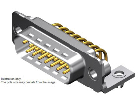Złącze D-Sub 9-pinowe Męski Kąt Proste Montaż na panelu raster 2.84mm