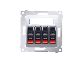 SIMON 54 Gniazdo głośnikowe poczwórne srebrny mat do podłączenia kolumn głośnikowych DGL34.01/43 KONTAKT SIMON