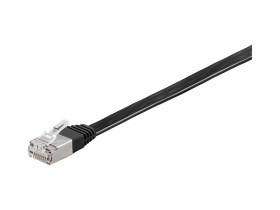 Kabel płaski Patchcord CAT 6 U/FTP PIMF RJ45/RJ45 10m czarny