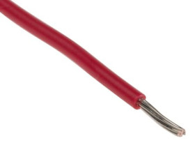 Przewód o podwyższonej odporności PVC Czerwony, 250m 0,22 mm² 7/0,2 mm, 250 V, -40 → +105C, Ø 1.2mm, RS PRO