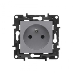 Niloe Step Gniazdo zasilające 2P+Z, zaciski automatyczne, z przesłoną stalowy 863433