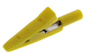Zacisk krokodylkowy 8A izolowany 4mm Żółty Hirschmann Test & Measurement