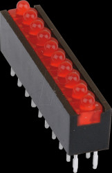 RTZ2100R 10-fold LED array, red, Ø 2mm, upright