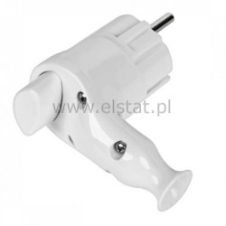 Wtyczka kątowa TP-05 +0 + przeł biała